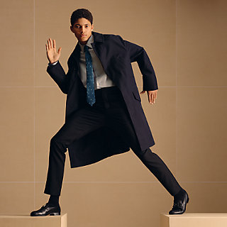 シルクタイ 7 cm 《フロコン・アン・ヴラック》 - グレー | Hermès